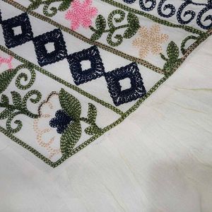Embroidered Cream Kurta