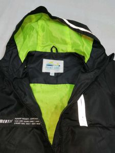 Black Hooded Lightweight Jacket