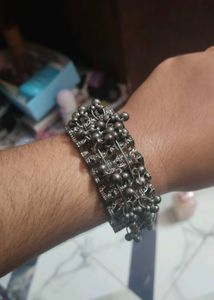 Black Oxidized Silver Bangle