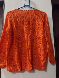 Vibrant Orange Knit Sweater