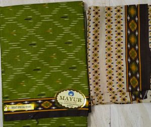Mayur branded - parrot green Ikkat