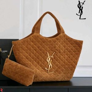 YVES SAINT LAURENT*  *SUEDE ICARE MAXI CARRE-QUILT