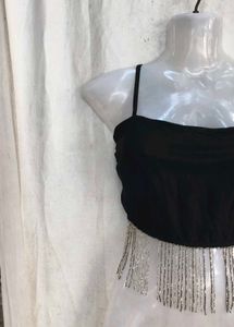 Sparkly Fringe Crop Top