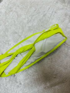 Bright Neon Yellow Ruffled Bikini Top