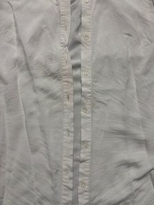 Sleeveless White Collared Shirt