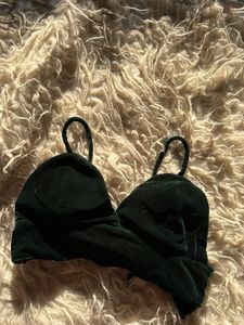 Dark Green Velvet Bra