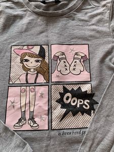 Grey Long Sleeve Graphic Tee