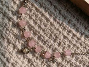 Pink Beaded Charm Bracelet