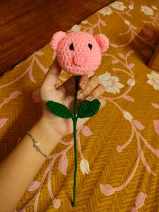 Adorable Crochet Pig Flower 🎀🐷