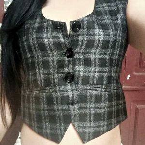 Custom Women’s Checked Vest – Never Used