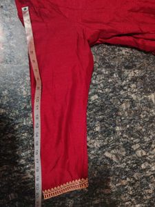 Maroon Kurta Set with Golden Embroidery