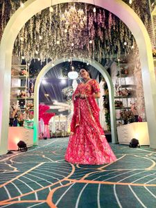 Pink Lehenga with Gold Embroidery