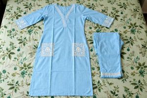 embroidery kurta set with pocket unused