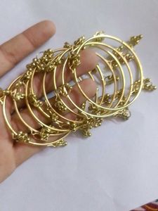 Gold Tone Bangles with Bells new