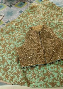 Lehenga Crop Blouse With Matching Clutch