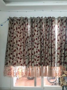 Elegant Leaf Print Curtains set 4