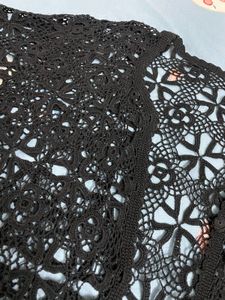 Black Crochet Cardigan