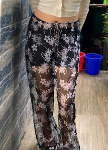 beautiful transparent black and white🖤 pants
