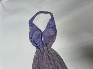 Sparkling Lavender Halter beaded Dress