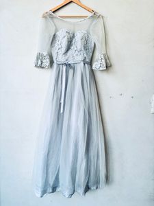 A Line O Neck Long Evening Gown Dress