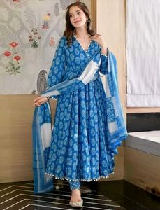 Blue Floral Print Dress