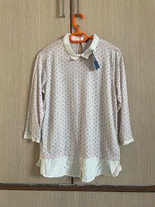 formal and casual Polka Dot Layered Tunic