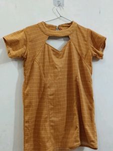 Stylish Mustard Yellow Cutout top