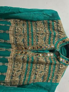 Embroidered Teal Kurta