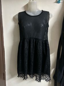 Black Lace Sheer Dress