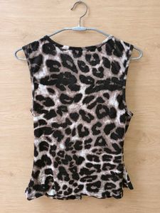 pink Leopard Print Flower Top
