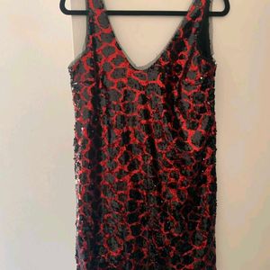 SALE ⭐ ZARA Sequin Red Black Leopard Print Dress
