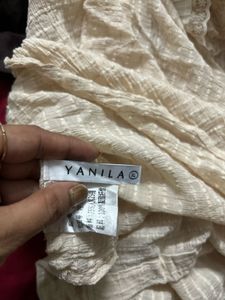 Vintage Ruffle Neck Cream Blouse