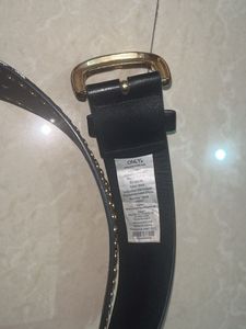 Studded Black Leather Belt