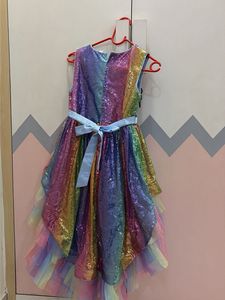 Sparkling Rainbow Sequined Dress