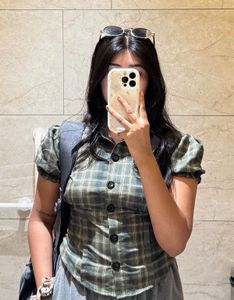 Chic Plaid Button-Up Top