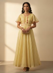 Elegant Yellow Ethnic Gown