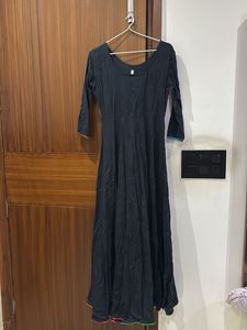 Classic Black Anarkali Maxi Dress