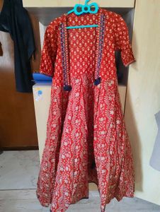 Red Ethnic Kurta Jacket