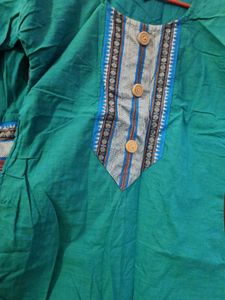 Teal Embroidered Kurta