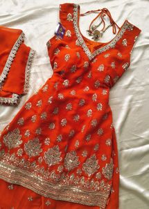 Rust orange sharara set