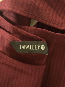 FabAlley Maroon Cold-Shoulder Wrap Top