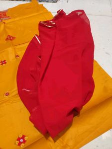 Vibrant Yellow unstich dress material
