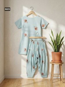 Light Blue Floral Kurta Set