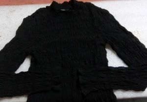 Stylish Black semi transparent Top with slip