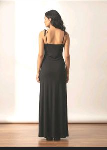 Elegant Black Maxi Slip Dress(XXL)