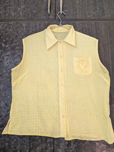 Yellow Gingham Sleeveless Top