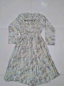 Pastel printed A-line dress