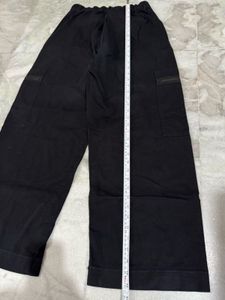Black Cargo Wide-Leg Pants
