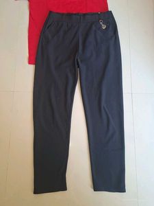 Comfortable Red T-Shirt and Grey Pants Set