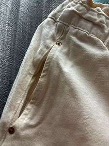 ZARA Cream Paperbag Waist Pants